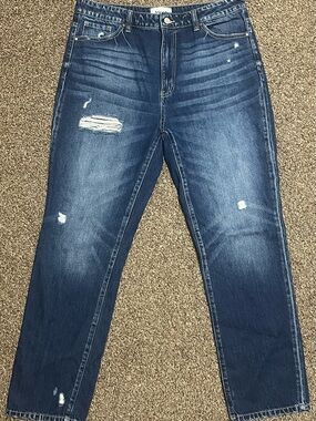 Dark Blue Distressed Jeans